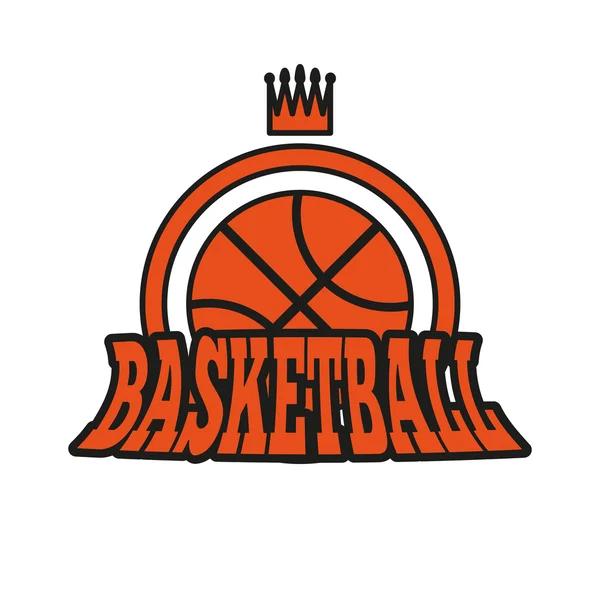 Basketball Badge with Stars and Crown — Stock Vector
