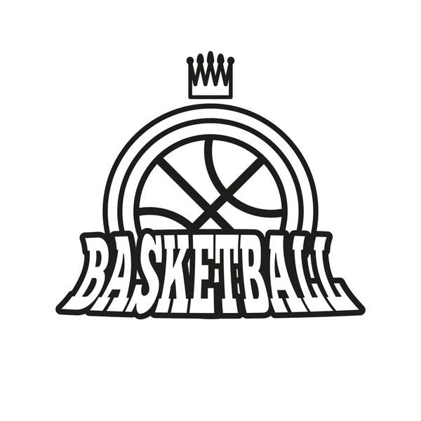 Emblema de basquete com estrelas e coroa —  Vetores de Stock