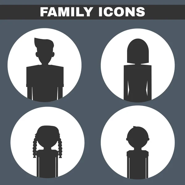 ชุดไอคอนของครอบครัว — ภาพเวกเตอร์สต็อก