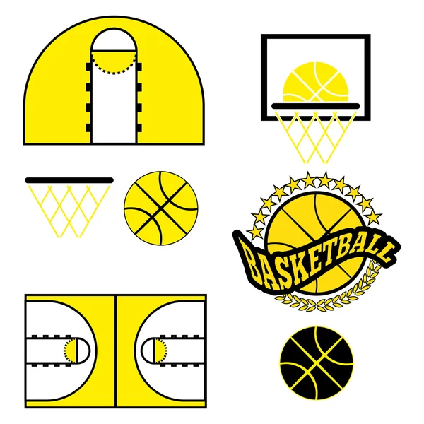 Баскетбольні ігри Об'єкти Піктограми — стоковий вектор