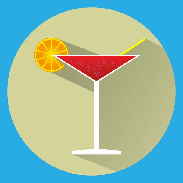 Cocktail verre avec boisson — Image vectorielle