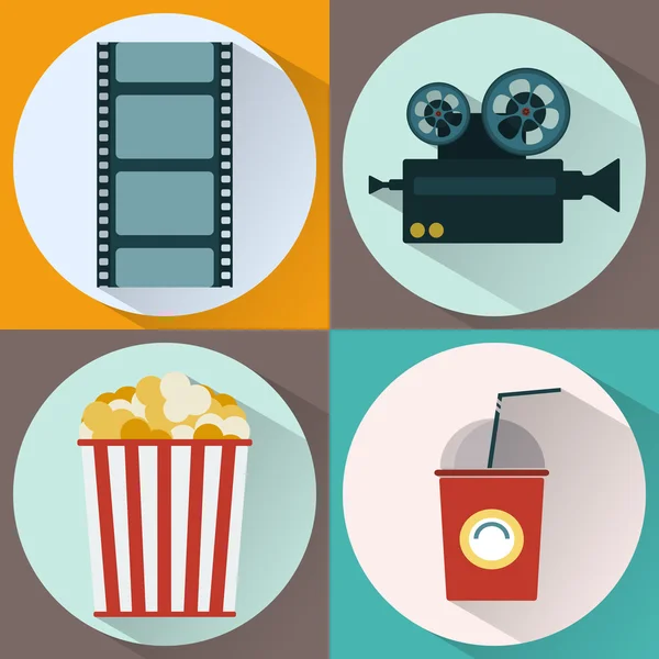 Watching Movie icon set — Wektor stockowy