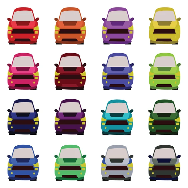 Illustration des voitures vue de face — Image vectorielle