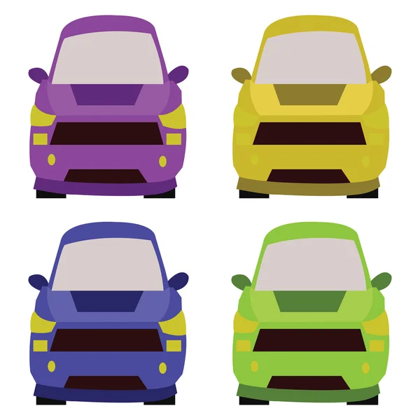 Mașini vedere frontală ilustrație — Vector de stoc