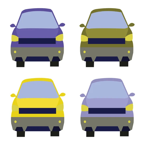 Cars front view illustration — Stok Vektör