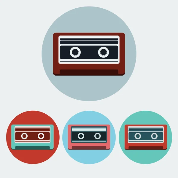 Music Tape Colorful icon set — Stok Vektör