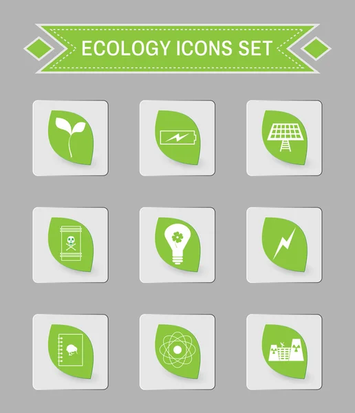 Ökologie Logo Icon Set. — Stockvektor