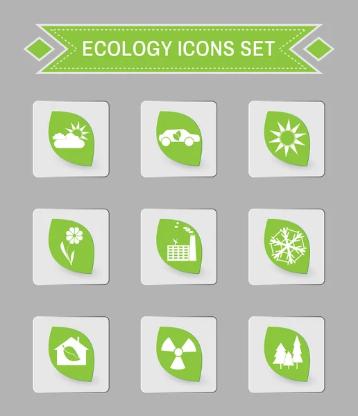 Ecología logo vector icono conjunto . — Archivo Imágenes Vectoriales