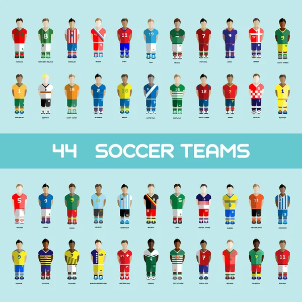 Soccer Club Team Players Big Set — Stok Vektör