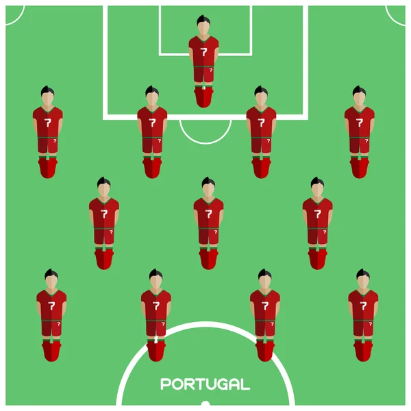 Computerspiel portugiesischer Fußballspieler — Stockvektor