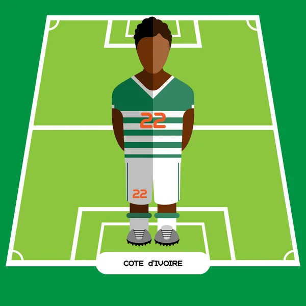 Computer game Cote d'Ivoire Football club player — 图库矢量图片