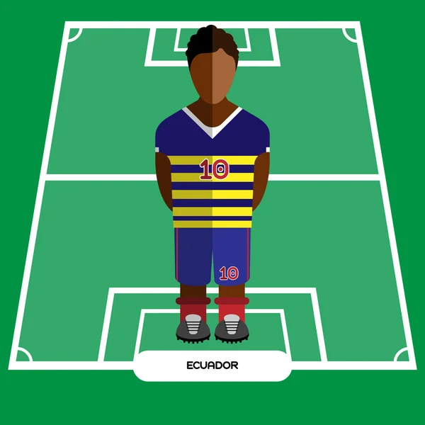 Jogo de computador Equador Futebol jogador clube —  Vetores de Stock
