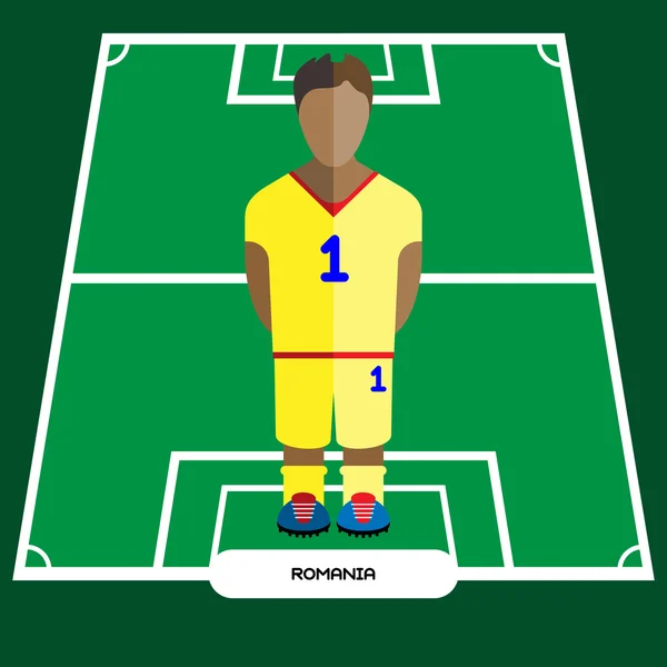 Computer game Romania Football club player — 스톡 벡터