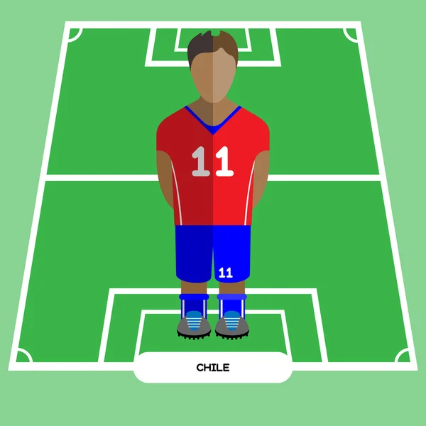 Computer game Chile Soccer club player — 图库矢量图片