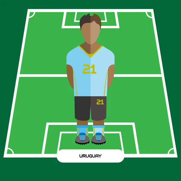 Jogo de computador Uruguai Futebol jogador clube —  Vetores de Stock