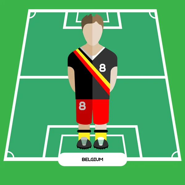 Computer game Belgium Football club player — 图库矢量图片