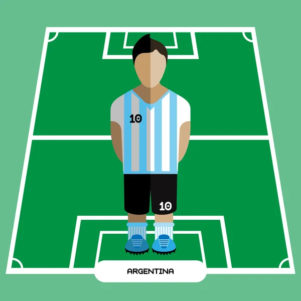 Computer game Argentina Football club player — Wektor stockowy