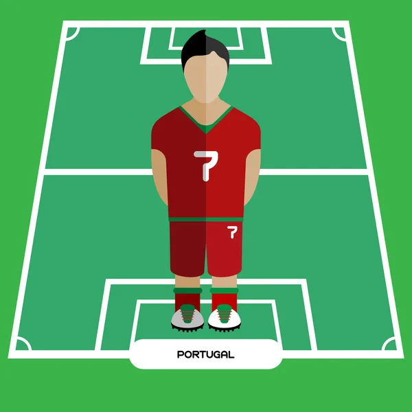 Computer game Portugal Soccer club player — Stockový vektor