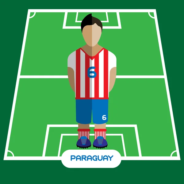 Computer game Paraguay Soccer club player — Διανυσματικό Αρχείο