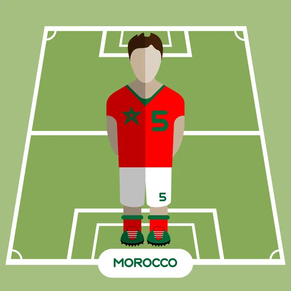 Computer game Morocco Soccer club player — Stock Vector