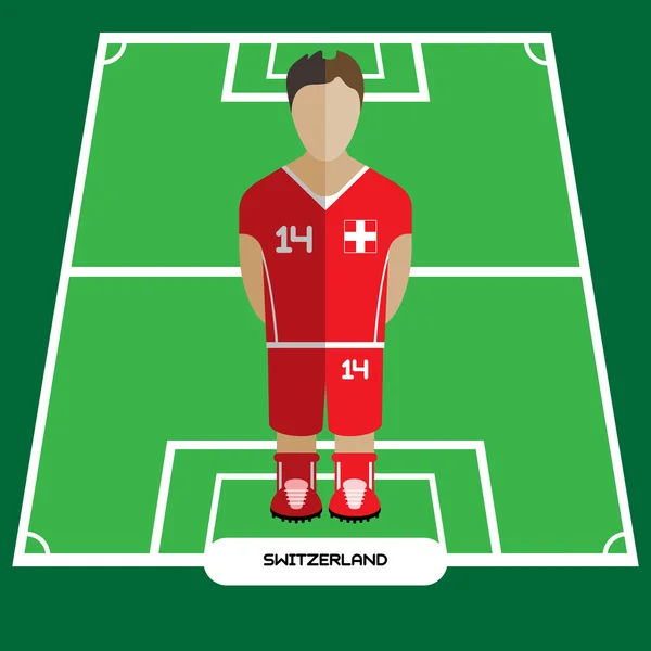 Juego de ordenador Suiza Fútbol jugador de club — Vector de stock