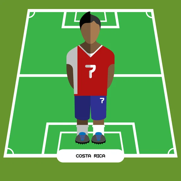 Computer game Costa Rica Football club player — Διανυσματικό Αρχείο