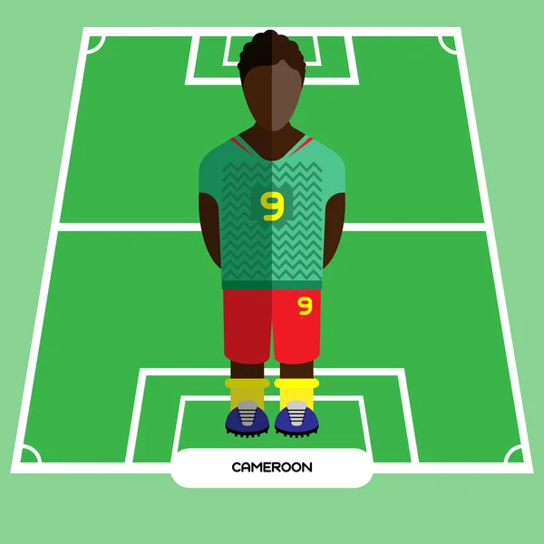 Jogo de computador Camarões Futebol jogador clube —  Vetores de Stock
