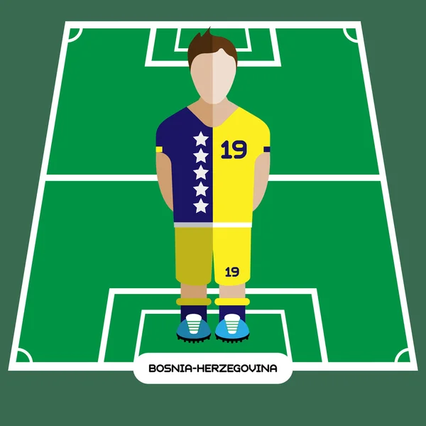 Computer game Bosnia and Herzegovina Football club player — 图库矢量图片