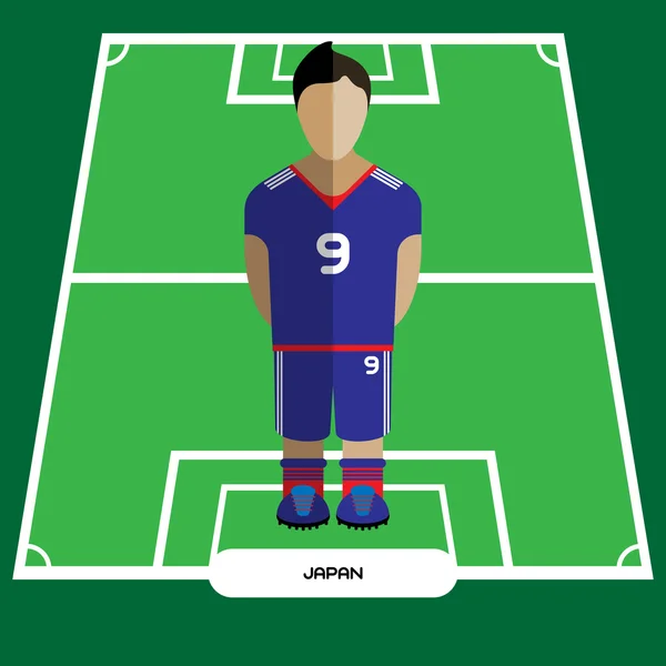 Computer game Japan Football club player — Διανυσματικό Αρχείο