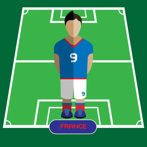 Computer game France Soccer club player — Stockový vektor