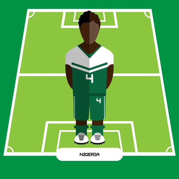 Computer game Nigeria Football club player — 图库矢量图片