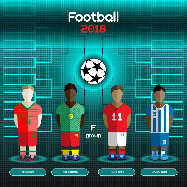 World Cup Team Scoreboard. Belarus, Cameroon, England, Honduras. — Stockový vektor