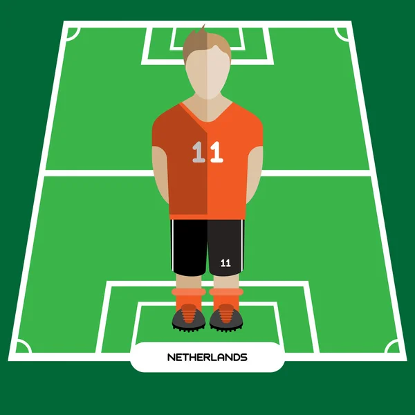 Computer game Netherlands Football club player — 图库矢量图片