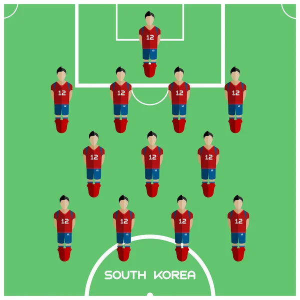 Computer game South Korea Football club player — Stock Vector