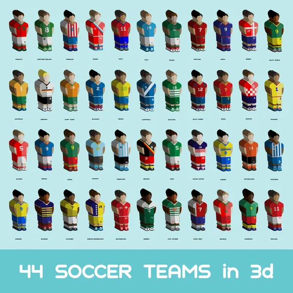 Conjunto de ícones de equipes de futebol —  Vetores de Stock
