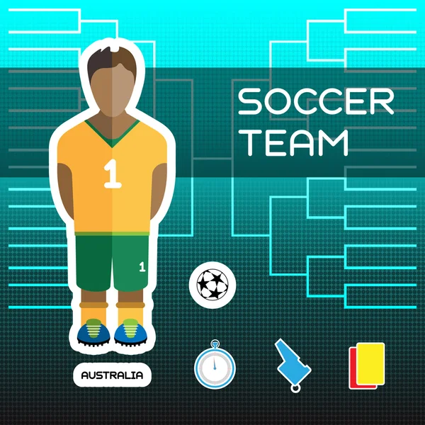 Equipo de fútbol de Australia — Vector de stock