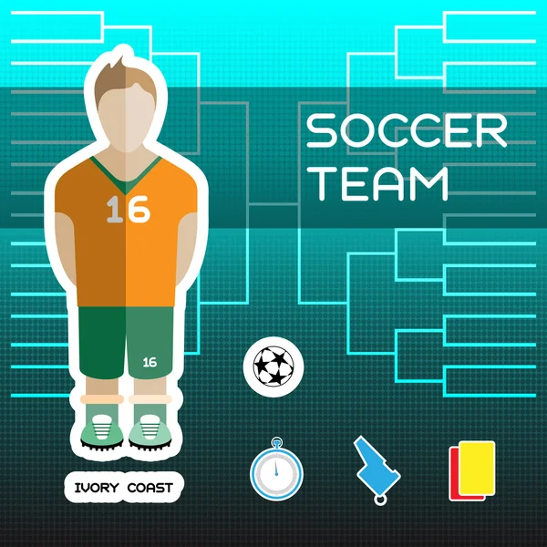 Ivory Coast Soccer Team — Stock vektor