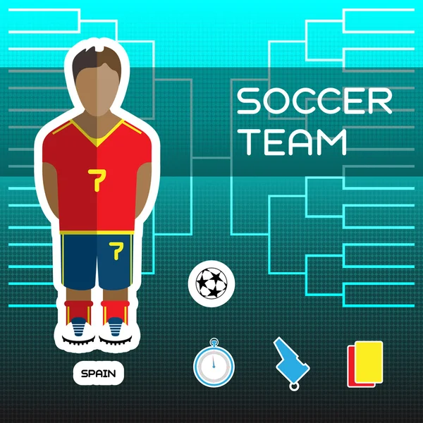 España equipo de fútbol — Vector de stock