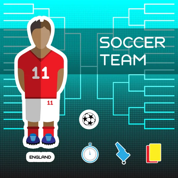 Inglaterra equipo de fútbol — Vector de stock