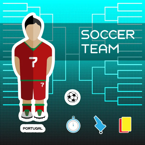 Portugal equipo de fútbol — Vector de stock