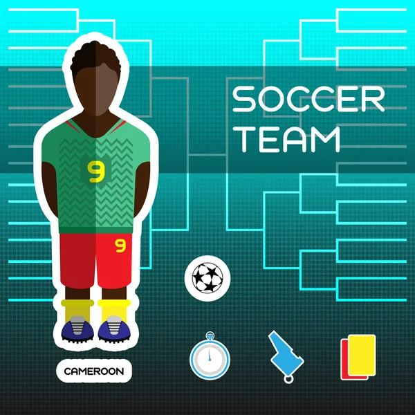 Camerún Equipo de Fútbol — Vector de stock