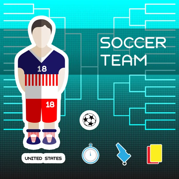 Amerikaanse voetbalteam — Stockvector