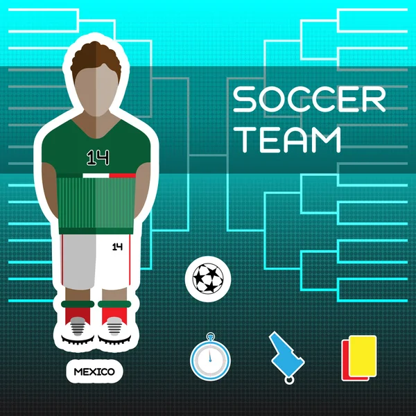 Mexico voetbalteam — Stockvector