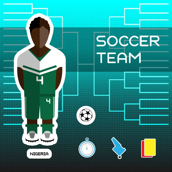 Equipo de fútbol de Nigeria — Vector de stock