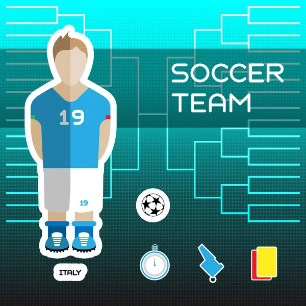 Italy Soccer Team — ストックベクタ