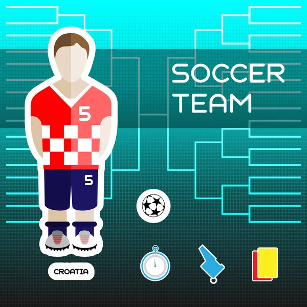 Croatia Soccer Team — Stockvector