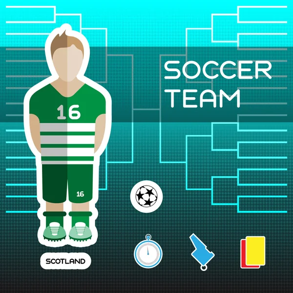 Escocia Equipo de Fútbol — Vector de stock