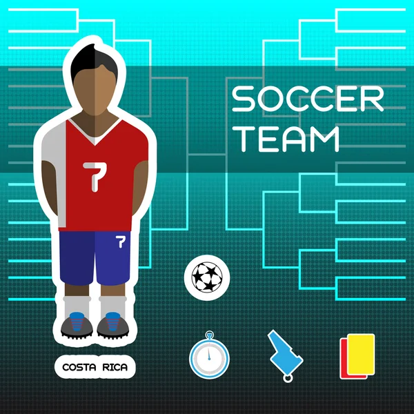 Equipo de Fútbol de Costa Rica — Vector de stock