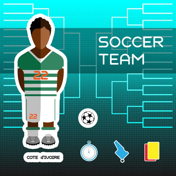 Equipo de fútbol de Costa de Marfil — Vector de stock