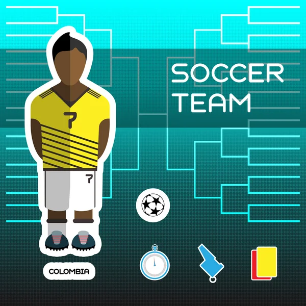 Equipo de Fútbol de Colombia — Vector de stock